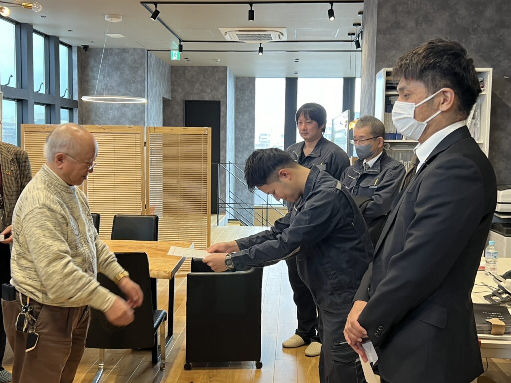 関西支店１２条点検研修及び辞令交付